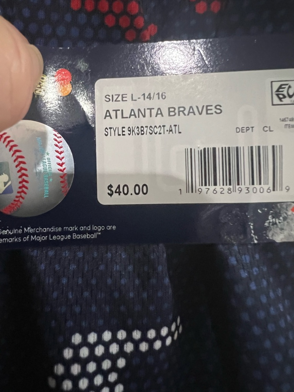 Atlanta Braves Navy Red Kids Swim Trunks with Team Emblem - Picture 2 of 2